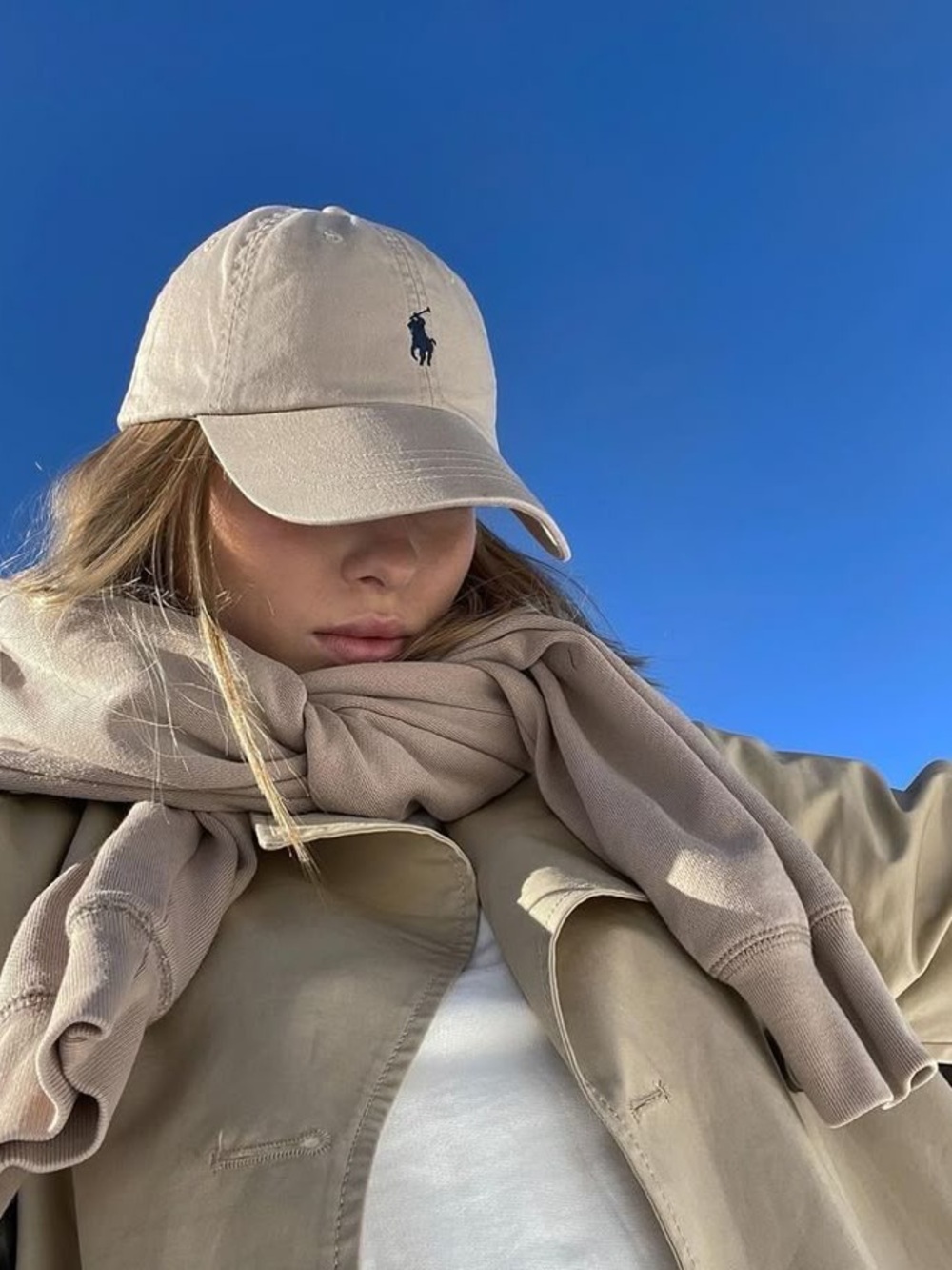 Polo by Ralph Lauren Beige Baseball Cap with Pony Logo